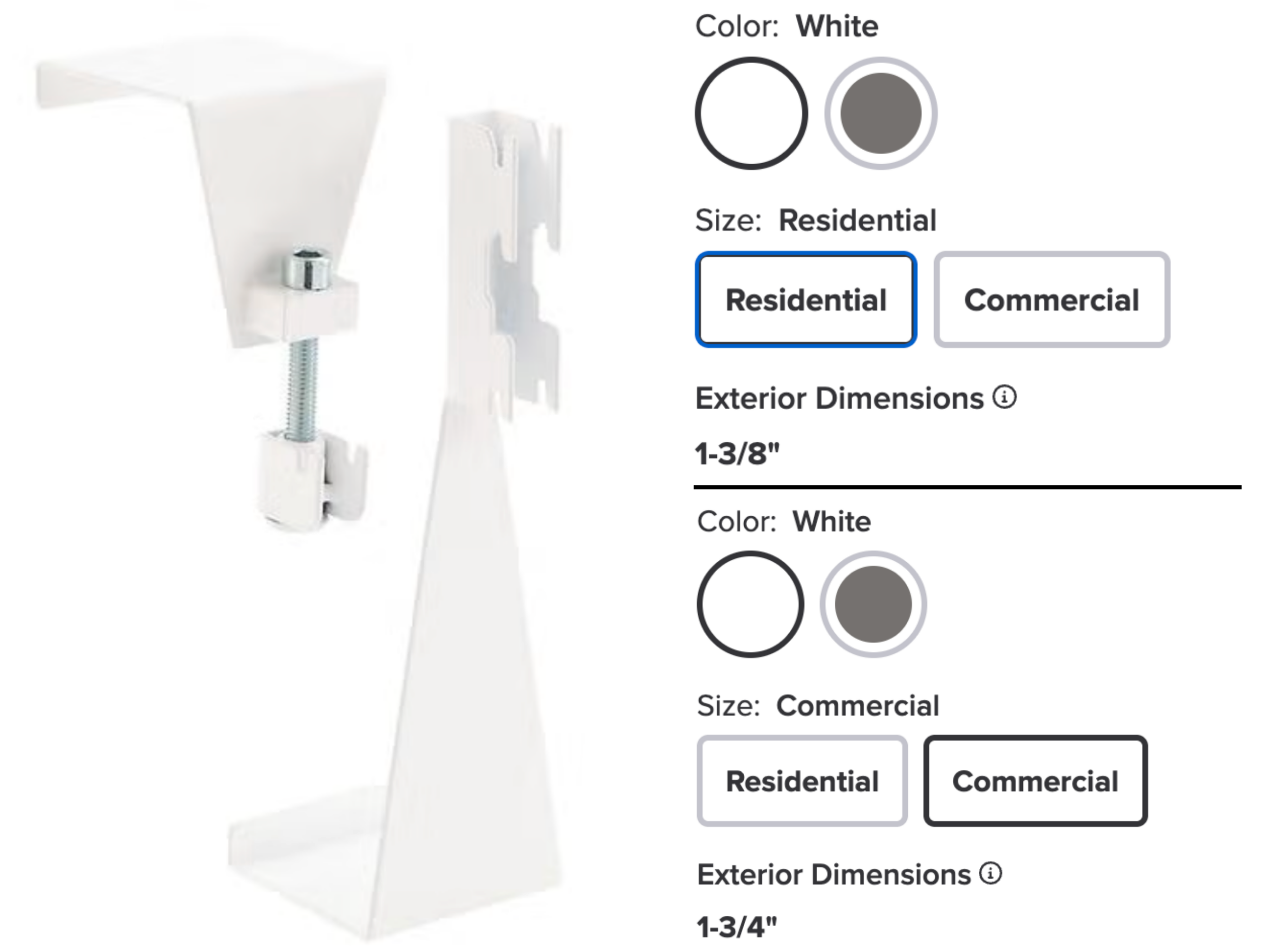 Elfa Utility Commercial Overdoor Hooks White Set of 2