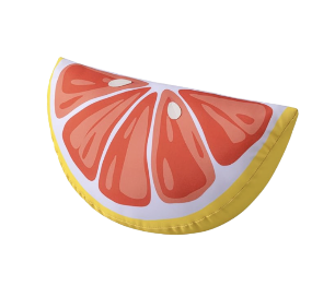Phantoscope Fruit Outdoor Shaped Pillow Series Grapefruit Shaped Waterproof Outdoor Throw Pillow with Leather Decorative, Cushions for Fun Home Decor for Patio, Pool, Pink and White, 9.5 x 18 inches